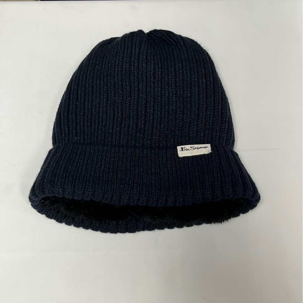 Ben Sherman Navy Knit Fleece Lined Beanie
